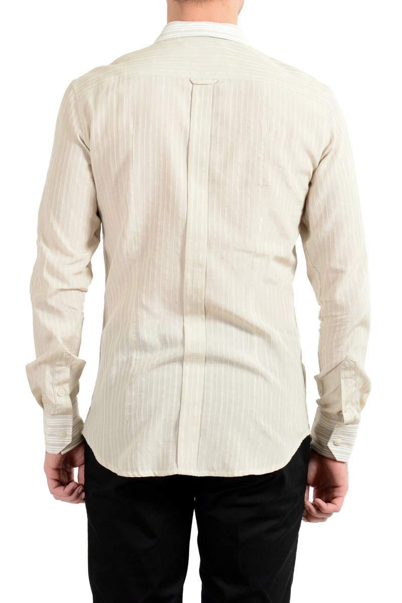 Chemise Casual Homme Dolce&Gabbana D&G Mediure - Manches Longues Beige, Taille US XS / IT 46