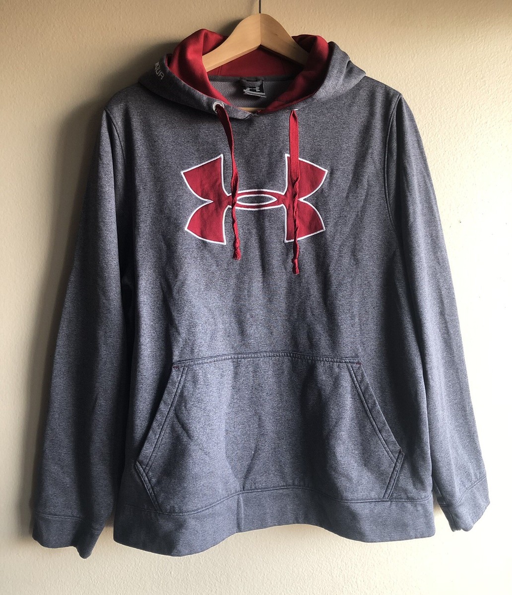 Under Armour Men's Hoodie Graphic Sports Pullover Gray Long Sleeve