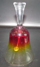 Crystal Clear Red Yellow Glass Bell UV Manganese Glow 5 3/4" Tall 3 1/4" Rim — photo 1