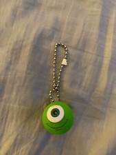 Disney Monsters Inc Keychain KeyRing Mike Wazowski EYE  foam Green Ball RETIRED