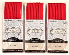 3x SEW-OLOGY Scarlet (Red) Maxi Piping Bias Tape 0.5" x 2.5 Yards