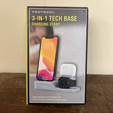 3-In-1 Tech Base Charging Stand, Silicone Base Holds Phone, Smart Watch, Ear Bud