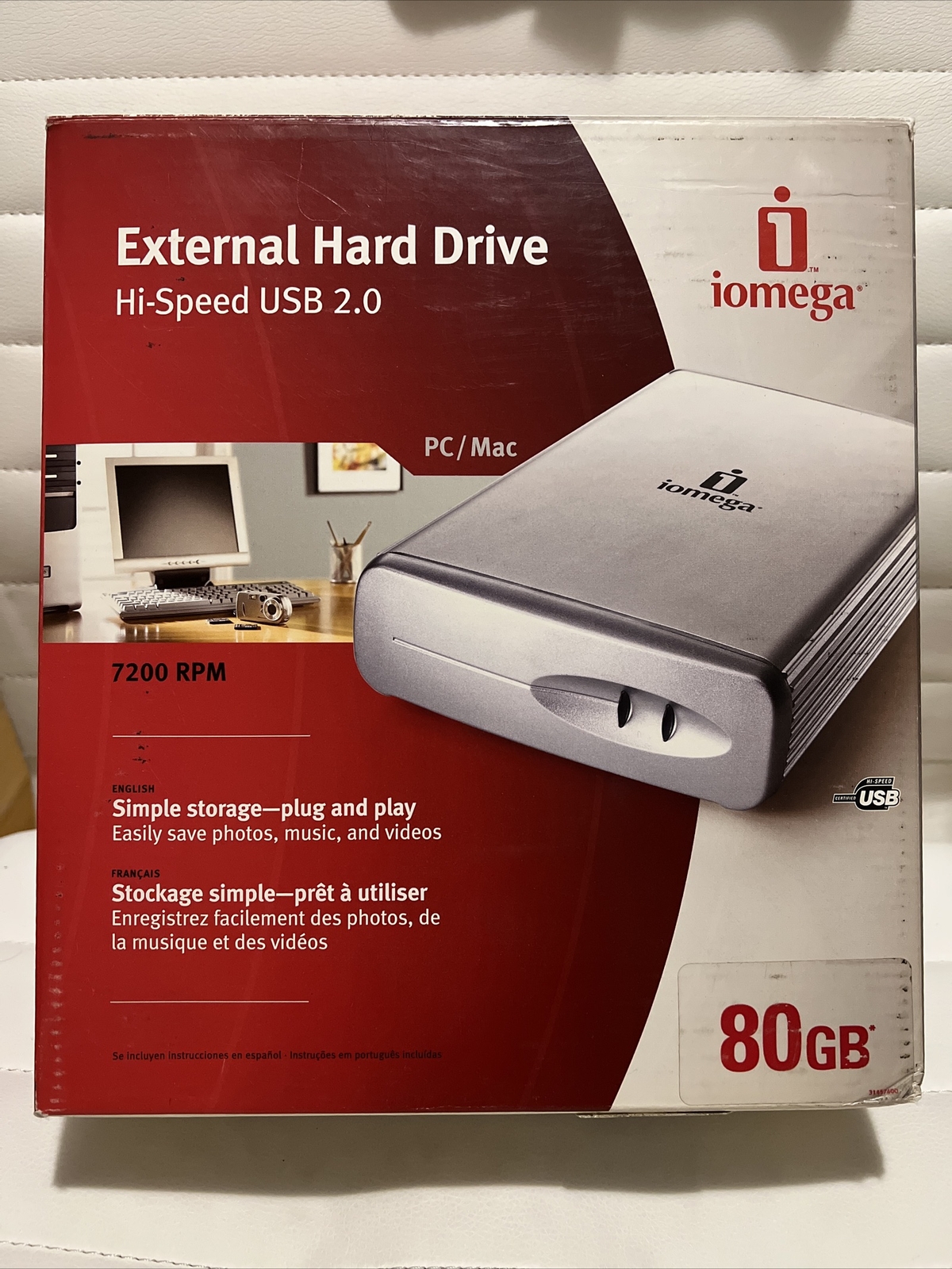 IOMEGA  External  Hard Drive 80GB USB Hi-Speed 2.0 for PC/Mac Open Box!