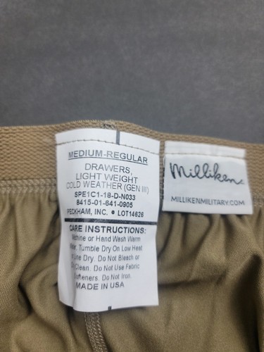 Milliken Gen III ligero para hombre clima frío/cajones sedosos/térmicos - nuevo sin etiquetas - Imagen 4 de 5
