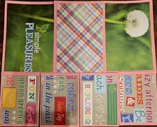 Premade Scrapbook Page/Mat Set - 7 pieces: Simple Pleasure
