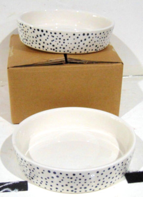 BOOTS & Barkley Stoneware Pet Bowl 16oz With Polka Dot Pattern Set of 2
