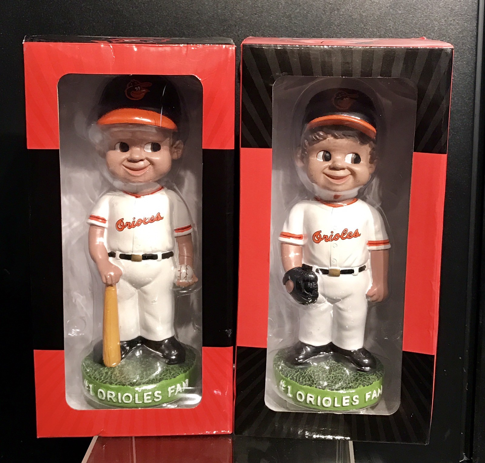 Baltimore Orioles Vintage Set of Boy & Girl #1 Fan BobbleHeads SGA, 9/17/16, NIB