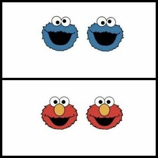 COOKIE MONSTER ELMO SESAME STREET STUD ACRYLIC EARRINGS GIFT BAG