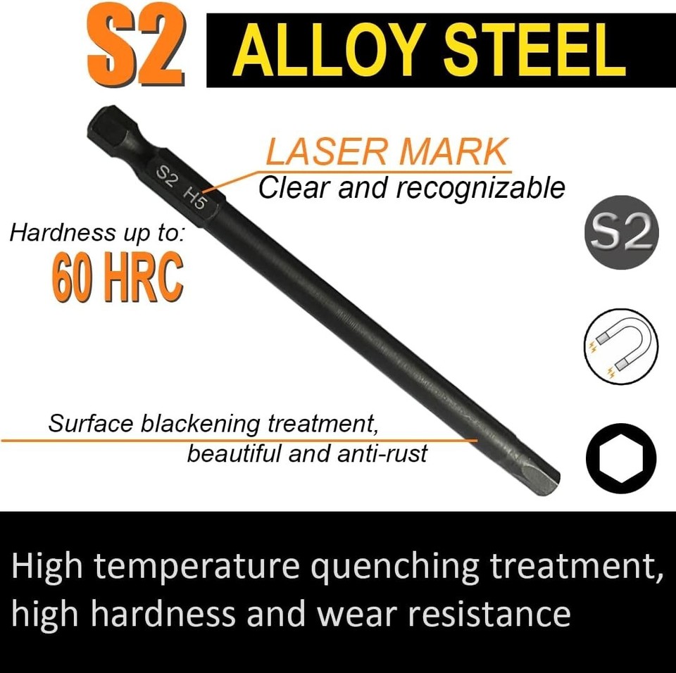 100Mm Extended Allen Wrench Drill Bit Set, 10Pc Metric Hex Impact Driver Bits, eBay