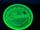 Uranium Vaseline Fenton Dealer Sign With Sticker