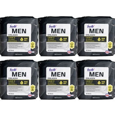 6 x 10 Einlagen | facelle diskret MEN Einlagen Level 2 Saugstärke 5