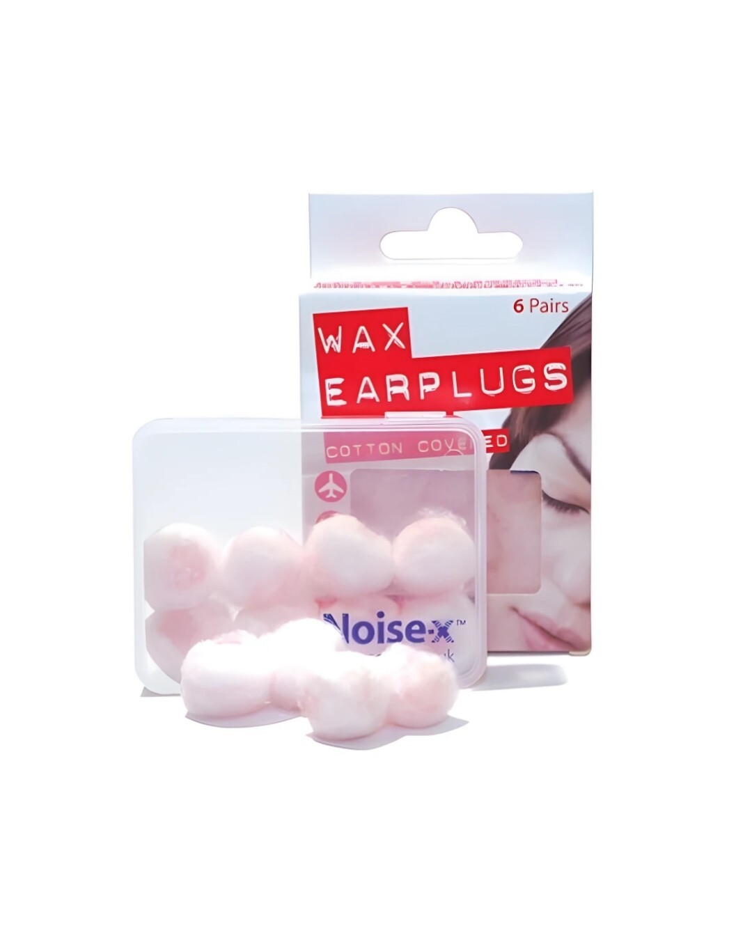 Noise-X Wax Mouldable Cotton Covered Earplugs - 6 Pairs 5060084170155 - Image 3