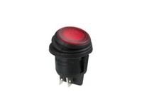 12V/20A Runder Wippenschalter Rot, Staubdichte Wippe, Ein/Aus, Zweipolig, S176