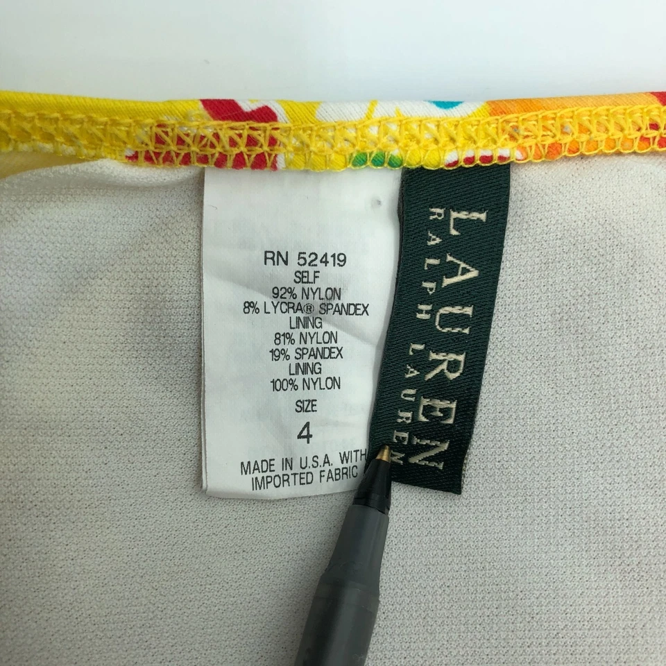 Top de bikini de natación Lauren Ralph Lauren triángulo copas extraíbles floral amarillo 4 Foto 3 de 3