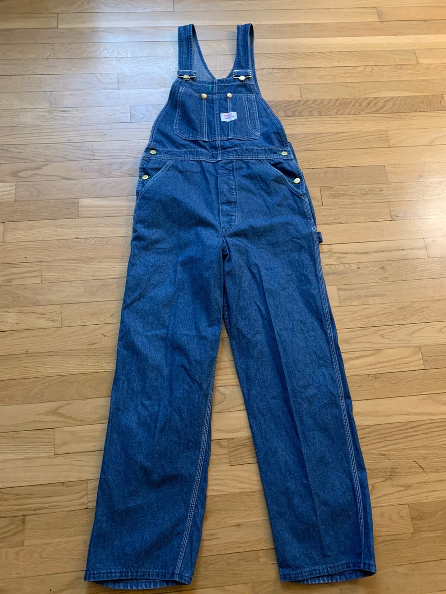 1930s 1940s Mens 10 Ounce Denim Bib Overalls Red White Blue