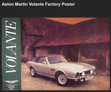 Aston Martin Volante Factory Original Car Poster Extremely Rare Stunning! Own It