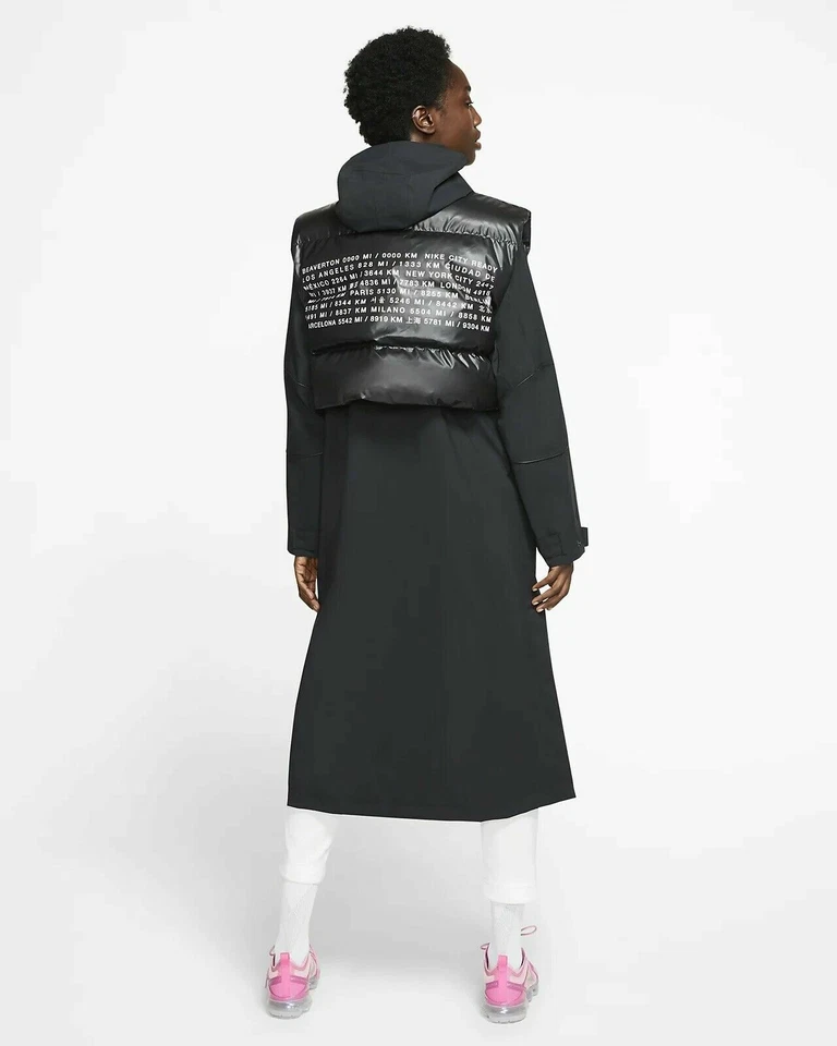 NIKE SPORTSWEAR CITY READY 2IN1 GILET TRENCH COAT JACKET CJ4018-010 WOMEN S L - Image 4 of 4