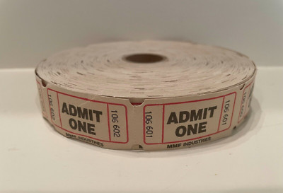 Admit One Large Roll of Tickets for Raffles, Festivals, Carnivals, Parties, etc.