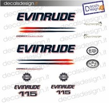 Adesivi motore marino fuoribordo Evinrude 115 cv direct injection  saltwater