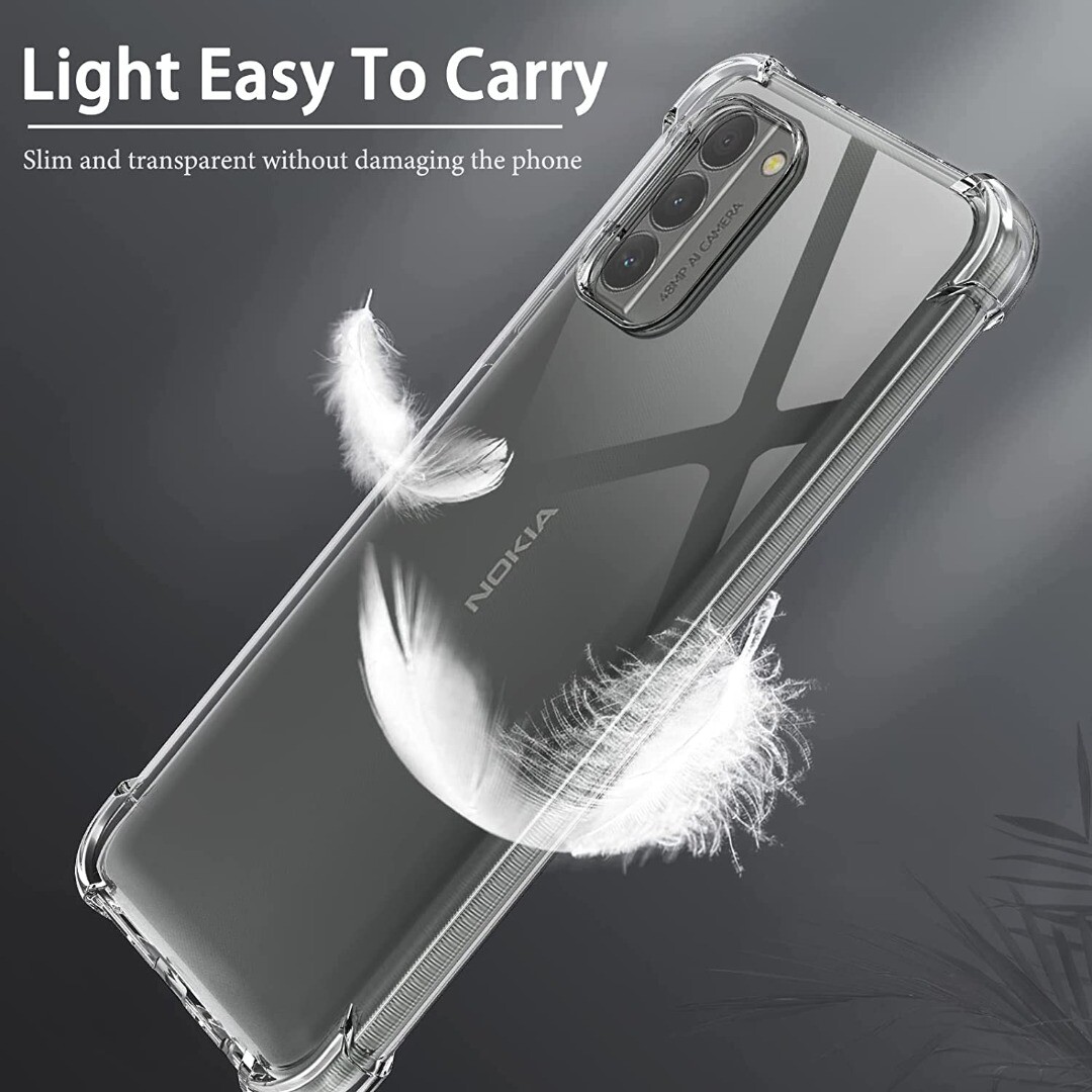 Cover Per Nokia G22 Trasparente + 3 Pellicole Vetro Temperato: Custodia Morbida TPU Antigraffio E Anturto - 2