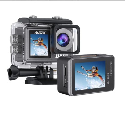 AUSHA 8K Action Camera Dual Screen EIS WiFi Waterproof 50MP Remote Control Vlog