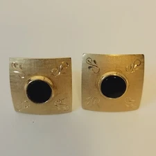 Vintage Dante Onyx Mens Swivel Cuff Links