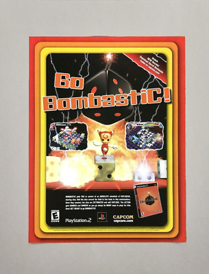 Bombastic Playstation 2 PS2 Capcom Retro Print Ad Artwork Poster