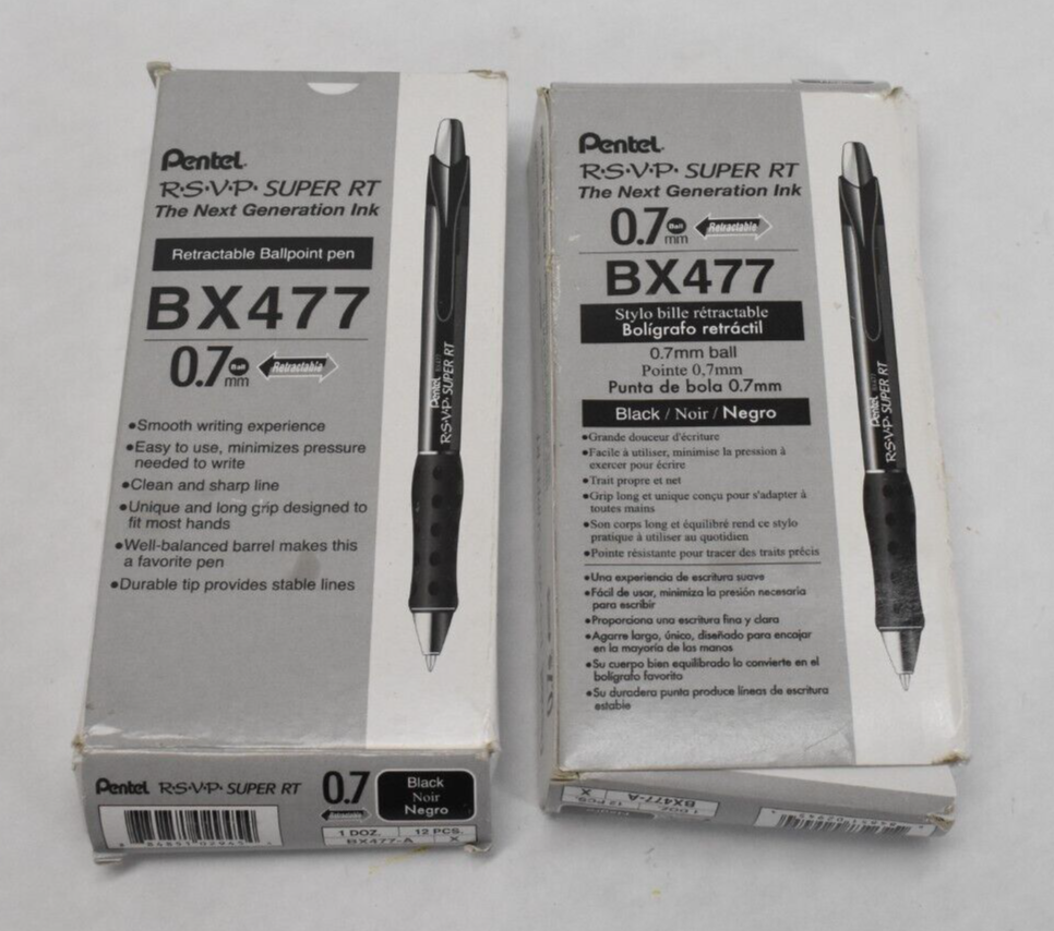 Pentel BX477A Super RT Medium Ballpoint Pen Black