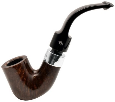 Peterson Deluxe System Dark Finish Silver Mounted Large Bent Billard Pfeife 8s-A