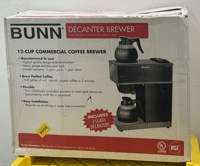 Bunn VPR 33200.0015 12 Cup Commercial Coffee Brewer 2 Warmers, 2 Glass Decanters