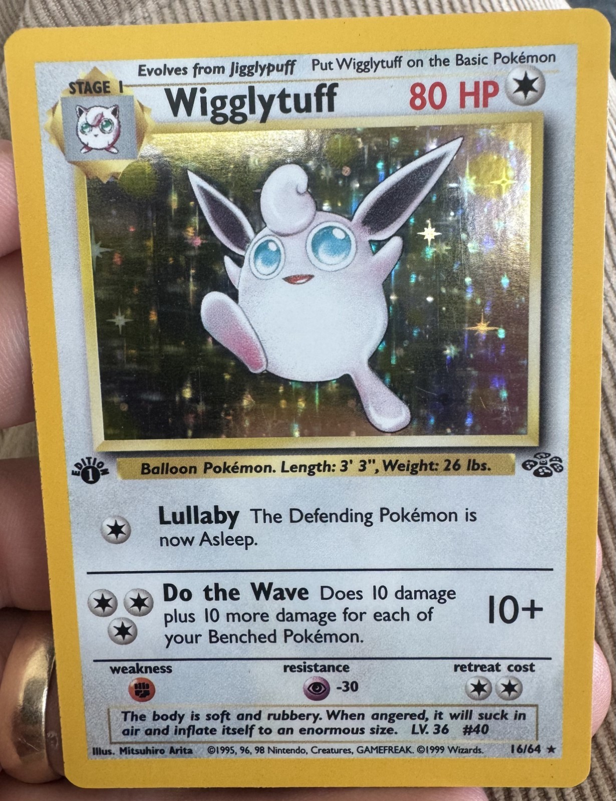 Pokémon TCG Jungle Wigglytuff 1st Edition 16/64 Holo English