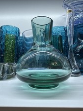 RARE Whitefriars Aqua 9853 Glass Vase original sticker 