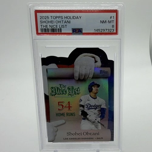 Topps 2025 Holiday Shohei Ohtani The Nice List Insert MNL-1 PSA 8 Dodgers