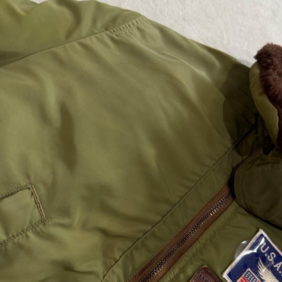 Buzz Ricksons B-15B Flight Jacket Collar Boa Khak… - image 17