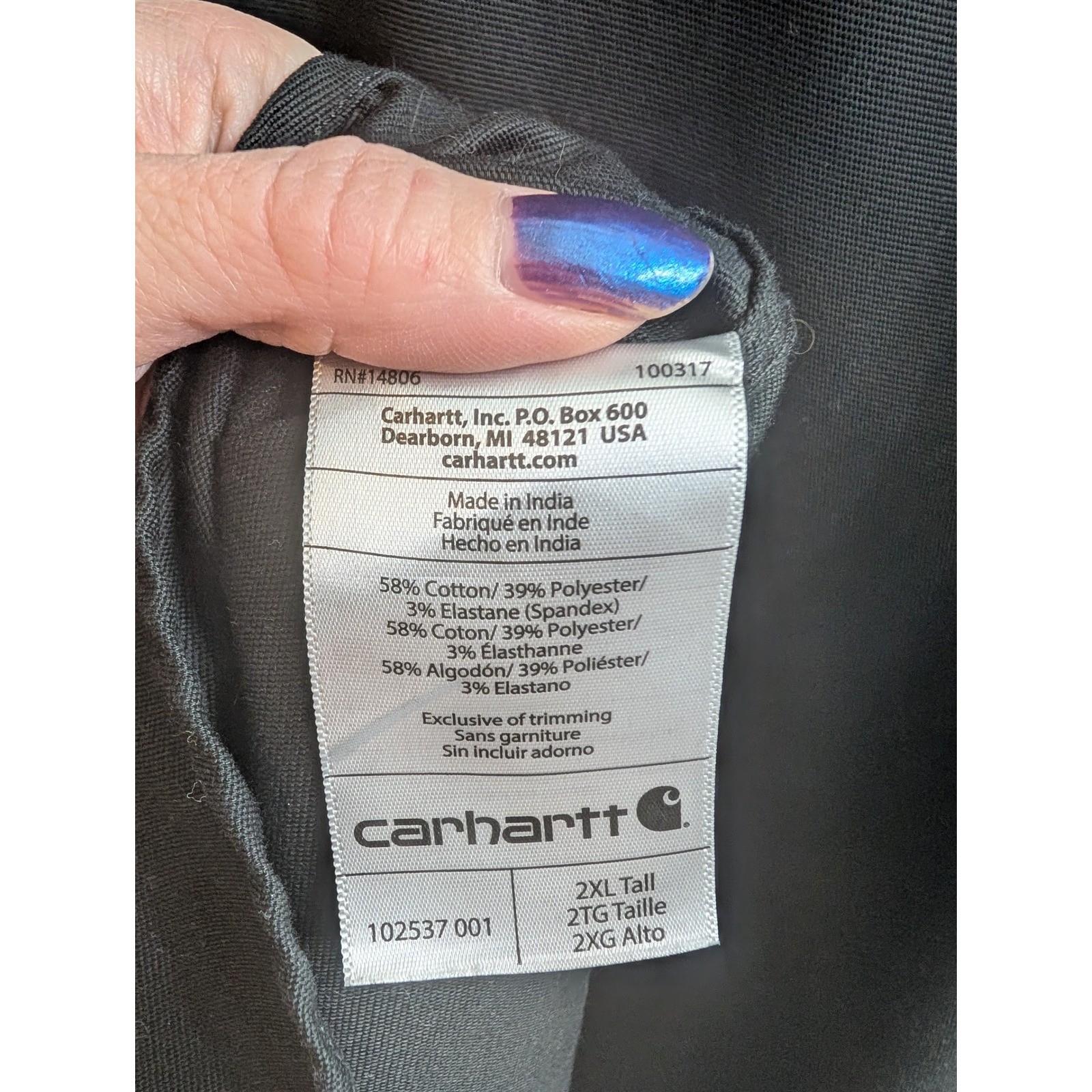 Carhartt Mens Black Rugged Flex Rigby Short Sleeve Work Shirt - Size 2XLT thumbnail 4