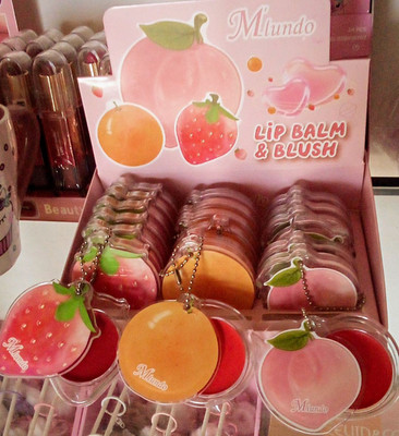 Mundo Lip Balm & Blush Balm Compact, Fruit Scent, - Lip Balm + Blush @ $5.00 ea.
