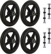 4Pcs 6" Walker Wheel Replacement Kit with Axles for Rollator Wheelchair