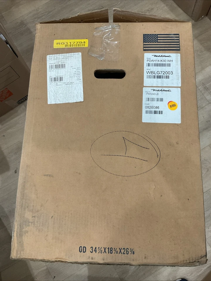 "Campana extractora de 30"" de acero inoxidable montada en la pared blanca PDAH14-K30 WH Rm6" Foto 2 de 4