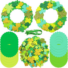 St. Patrick S Day Foam Wreath Craft Kits 16 Pack DIY Shamrock Foam Stickers Orna