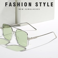 Double Beam Sonnenbrille großes Gestell Anti Blaulicht Retro Brille eckig Brille