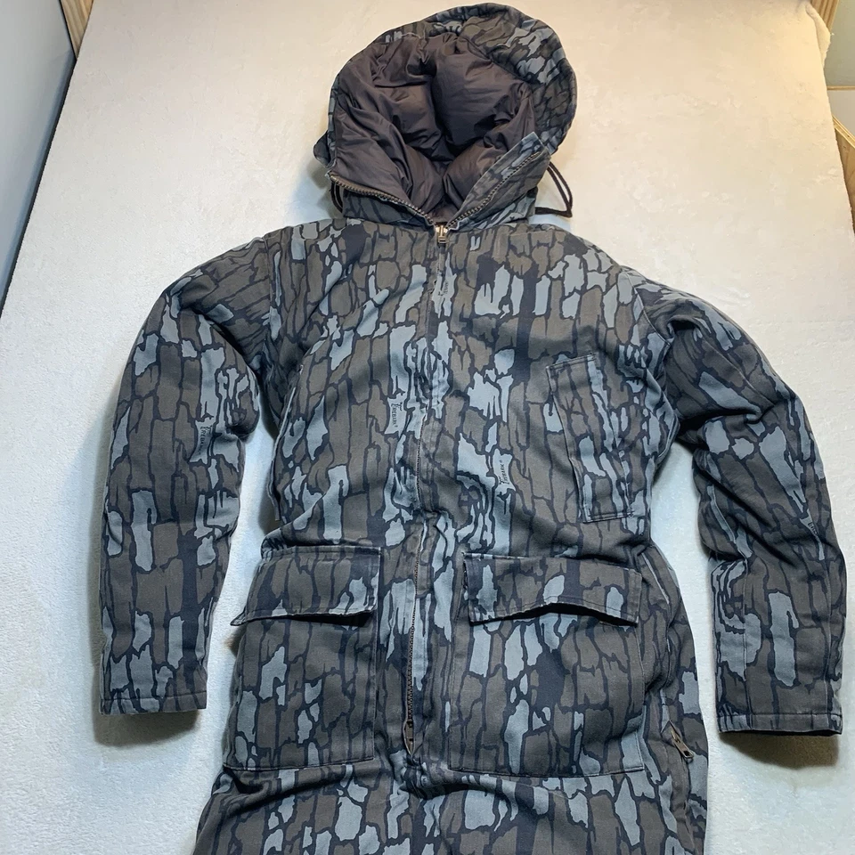 Vintage Cabela's Hooded Goose Down Insulated Coveralls Men's Tall M Treebark - Image 2 of 4