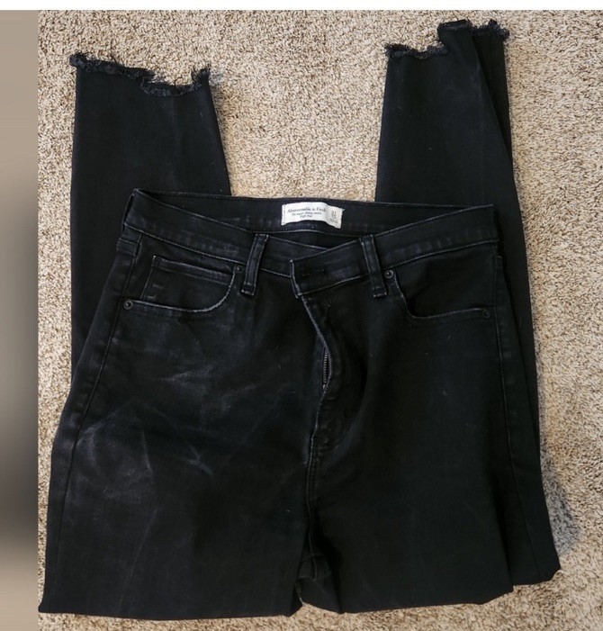 Abercrombie & Fitch Jeans Womens 31/12 Black The Super Skinny High Rise Ankle