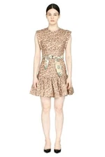 Zimmermann Leopard Print Kirra Flounce Belted Dress Size AU 1/US 4-6