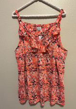 Top ligero Avenue para mujer ~ talla 22/24, multicolor, correa, volante, nuevo