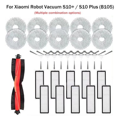 For Xiaomi S10+/S10 Plus Robot Vacuum Accessory Main Side Brush Filter Mop Cloth