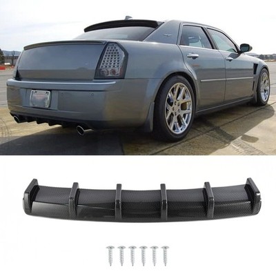 For Chrysler 300 300C Carbon Rear Bumper Diffuser Lip 6 Fins Spoiler Splitter