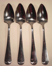 Set 4 Vtg Japan Hoan Stainless Steel Grapefruit Citrus Spoons Serrated Flatware