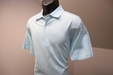 Peter Millar Golf Polo Performance Cotton Short Sleeve Blue Shirt Mens Sz Medium