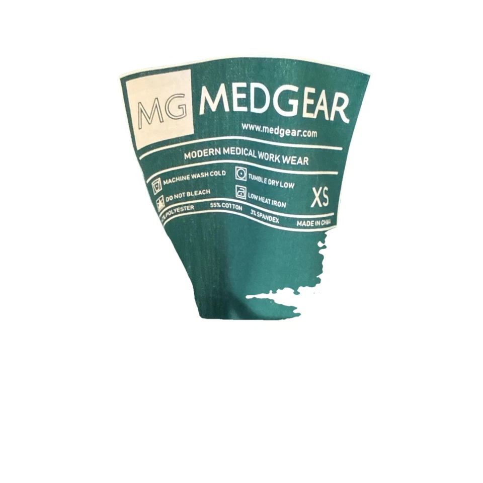 MG Medgear Women's Scrub Top XS Short Sleeve Green - Image 3 of 3