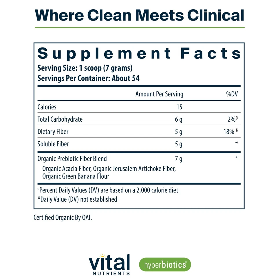 Polvo de fibra prebiótica orgánica | Salud intestinal, apoyo digestivo, vegano | 54 Se... Foto 2 de 4